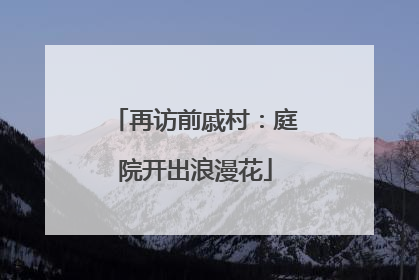 再访前戚村：庭院开出浪漫花