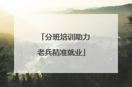 分班培训助力老兵精准就业