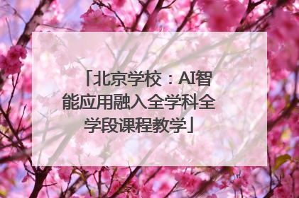 北京学校：AI智能应用融入全学科全学段课程教学