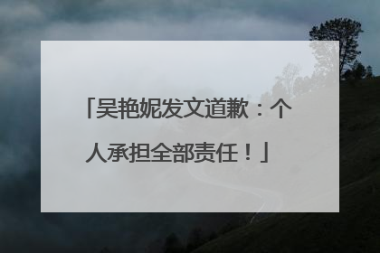 吴艳妮发文道歉：个人承担全部责任！