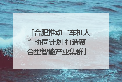 合肥推动“车机人”协同计划 打造聚合型智能产业集群
