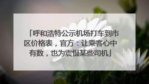 呼和浩特公示机场打车到市区价格表，官方：让乘客心中有数，也为震慑某些司机