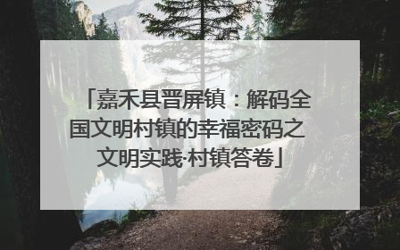 嘉禾县晋屏镇：解码全国文明村镇的幸福密码之 文明实践·村镇答卷