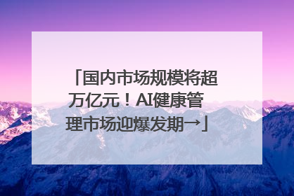 国内市场规模将超万亿元！AI健康管理市场迎爆发期→