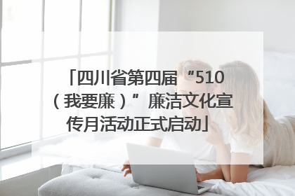 四川省第四届“510（我要廉）”廉洁文化宣传月活动正式启动