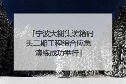 宁波大榭集装箱码头二期工程综合应急演练成功举行