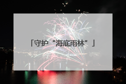 守护“海底雨林”