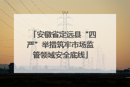 安徽省定远县“四严”举措筑牢市场监管领域安全底线