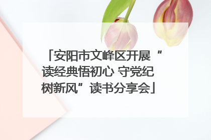 安阳市文峰区开展“读经典悟初心 守党纪树新风”读书分享会