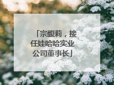 宗馥莉，接任娃哈哈实业公司董事长