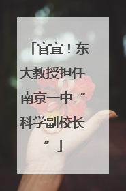 官宣！东大教授担任南京一中“科学副校长”