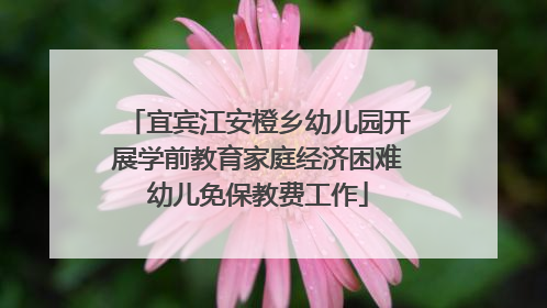 宜宾江安橙乡幼儿园开展学前教育家庭经济困难幼儿免保教费工作