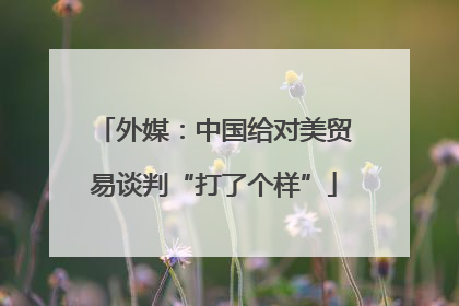 外媒：中国给对美贸易谈判“打了个样”