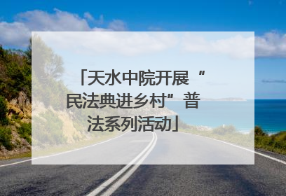天水中院开展“民法典进乡村”普法系列活动