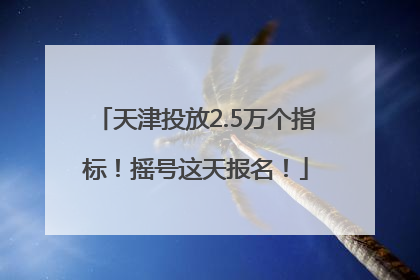 天津投放2.5万个指标！摇号这天报名！