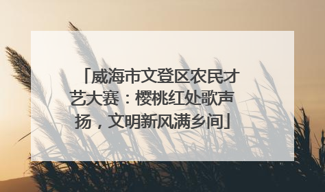 威海市文登区农民才艺大赛：樱桃红处歌声扬，文明新风满乡间