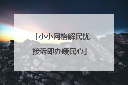 小小网格解民忧 接诉即办暖民心