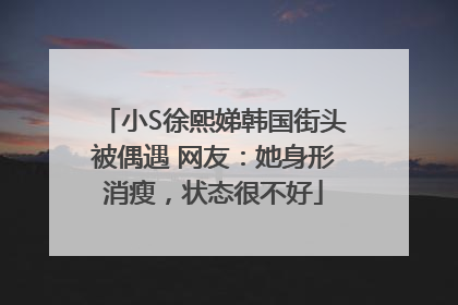 小S徐熙娣韩国街头被偶遇 网友：她身形消瘦，状态很不好
