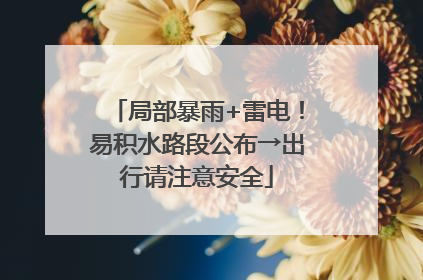 局部暴雨+雷电！易积水路段公布→出行请注意安全