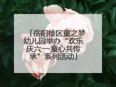 岳阳楼区童之梦幼儿园举办“欢乐庆六一·童心共传承”系列活动