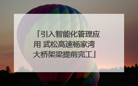 引入智能化管理应用 武松高速杨家湾大桥架梁提前完工