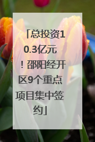 总投资10.3亿元！邵阳经开区9个重点项目集中签约