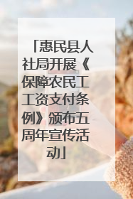 惠民县人社局开展《保障农民工工资支付条例》颁布五周年宣传活动