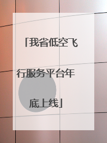 我省低空飞行服务平台年底上线