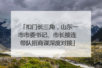 扣门长三角，山东一市市委书记、市长接连带队招商谋深度对接
