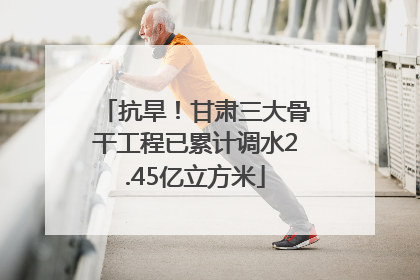 抗旱！甘肃三大骨干工程已累计调水2.45亿立方米