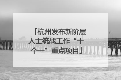 杭州发布新阶层人士统战工作“十个一”重点项目