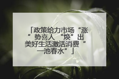 政策给力市场“涨”势喜人 “焕”出美好生活激活消费“一池春水”