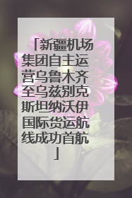 新疆机场集团自主运营乌鲁木齐至乌兹别克斯坦纳沃伊国际货运航线成功首航