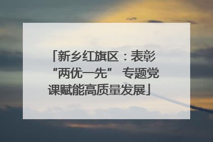 新乡红旗区：表彰 “两优一先” 专题党课赋能高质量发展