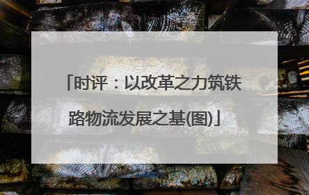 时评：以改革之力筑铁路物流发展之基(图)
