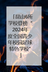 昆山6所学校登榜“2024年度全国青少年校园足球特色学校”