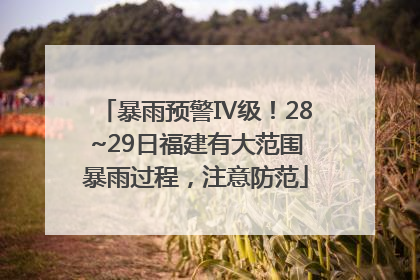 暴雨预警Ⅳ级！28~29日福建有大范围暴雨过程，注意防范