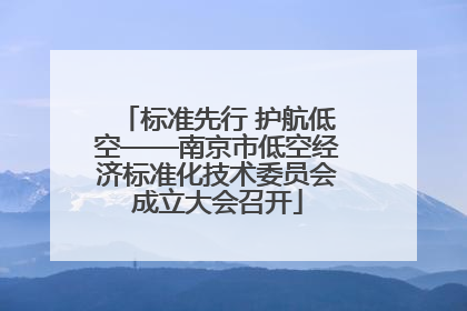 标准先行 护航低空——南京市低空经济标准化技术委员会成立大会召开