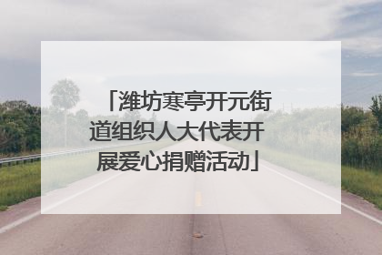 潍坊寒亭开元街道组织人大代表开展爱心捐赠活动