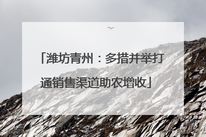 潍坊青州：多措并举打通销售渠道助农增收