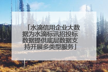 水滴信用企业大数据为水滴标讯招投标数据提供底层数据支持开展多类型服务