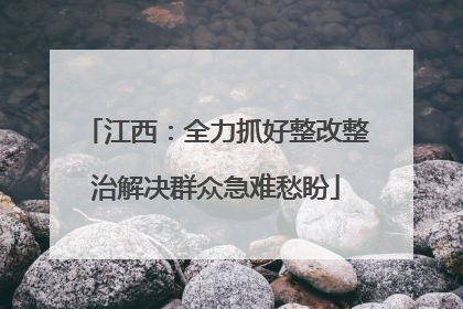 江西：全力抓好整改整治解决群众急难愁盼