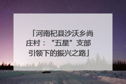 河南杞县沙沃乡尚庄村：“五星”支部引领下的振兴之路