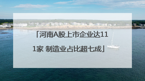 河南A股上市企业达111家 制造业占比超七成