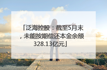 泛海控股：截至5月末，未能按期偿还本金余额328.13亿元
