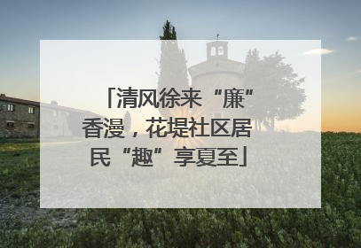 清风徐来“廉”香漫，花堤社区居民“趣”享夏至