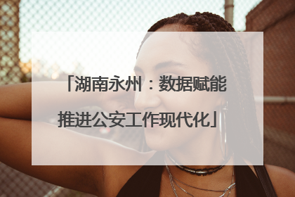 湖南永州：数据赋能推进公安工作现代化