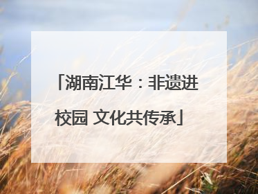 湖南江华：非遗进校园 文化共传承