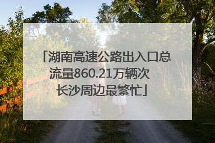 湖南高速公路出入口总流量860.21万辆次 长沙周边最繁忙