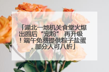 湖北一地机关食堂火爆出圈后“宠粉” 再升级！端午免费提供粽子盐蛋，部分人可八折